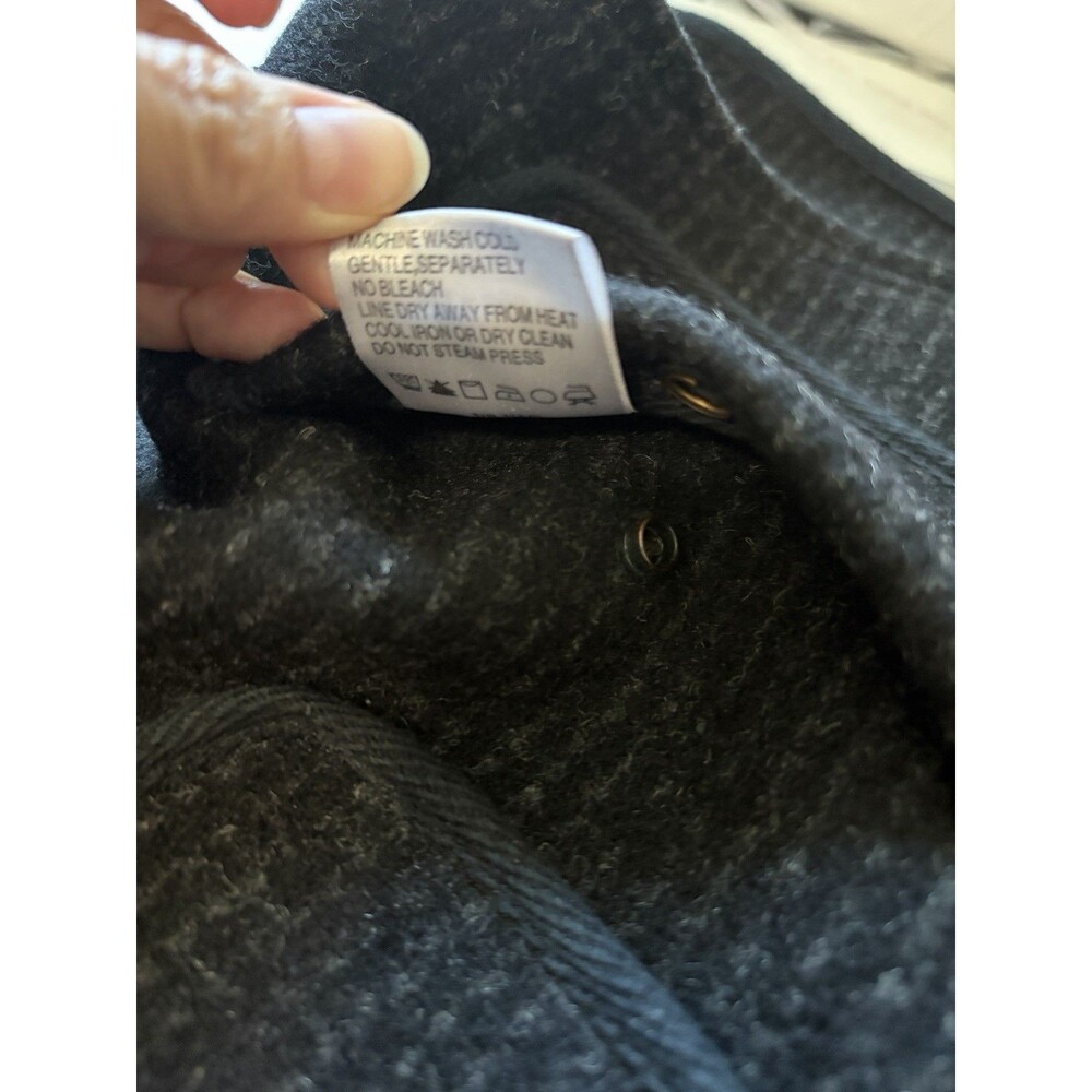 Woolrich XL Wool Blend Full Zip Utility Vest Charcoal Gray Cinch Back Pockets - Picture 5 of 10